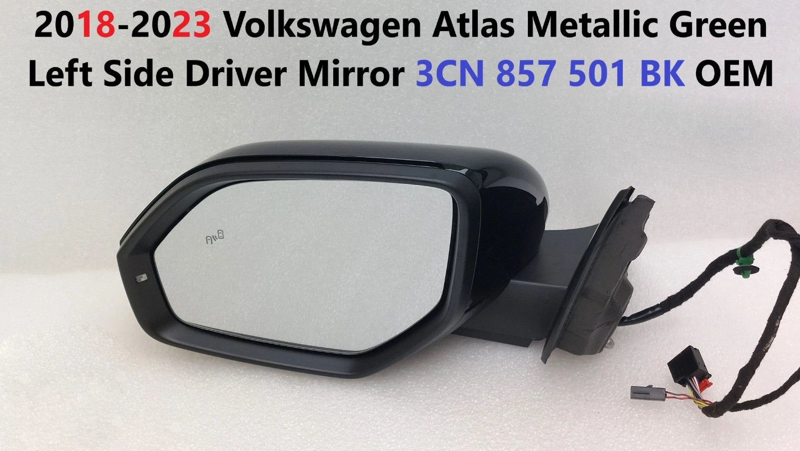 Left Side Driver Mirror for Volkswagen Atlas (2018–2023) 3CN857501BK