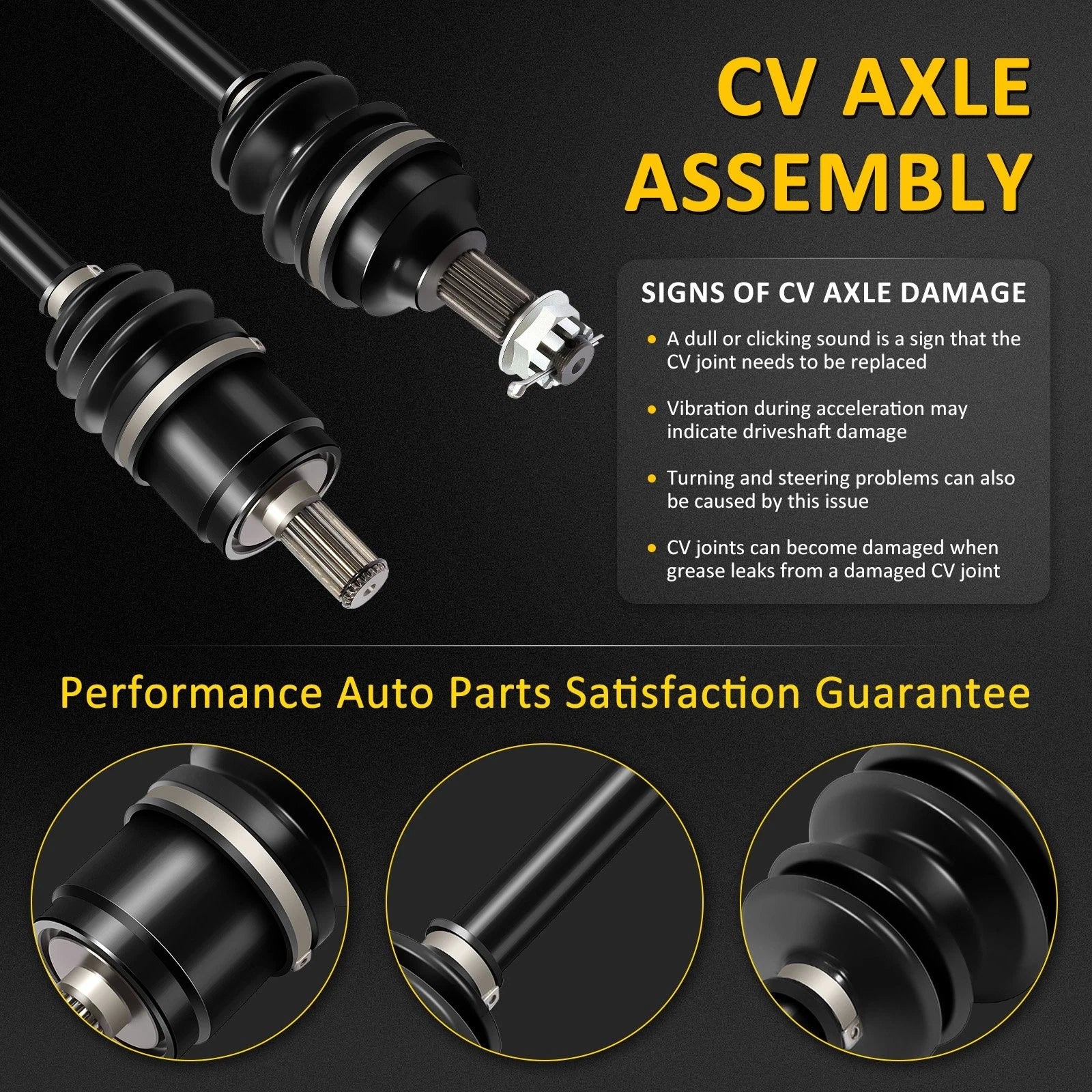 Pair of CV Axle Shafts for Rubicon 500 (2015–2017)