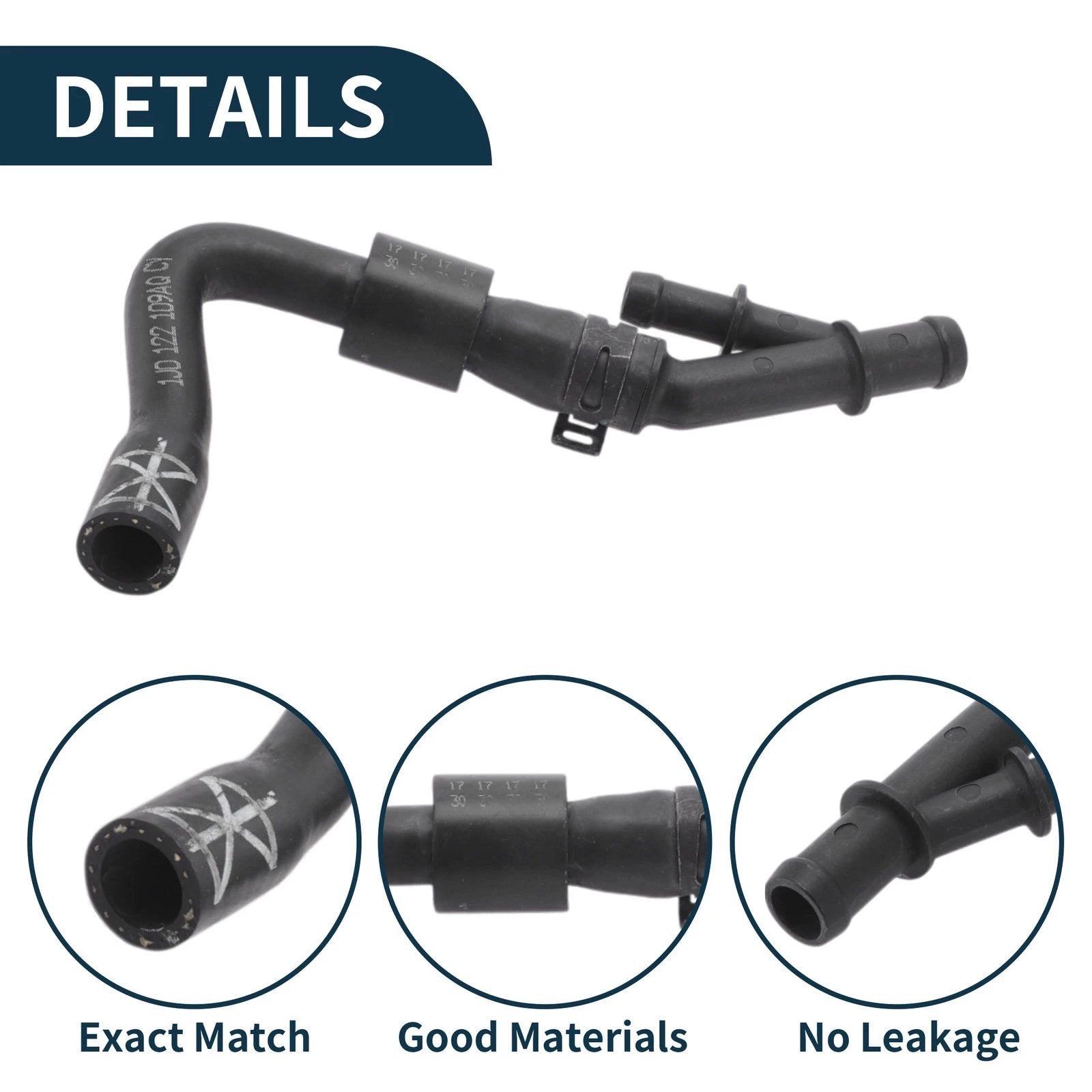 Radiator Hose Coolant Tubes for Volkswagen Jetta (2003–2005) Rubber Black