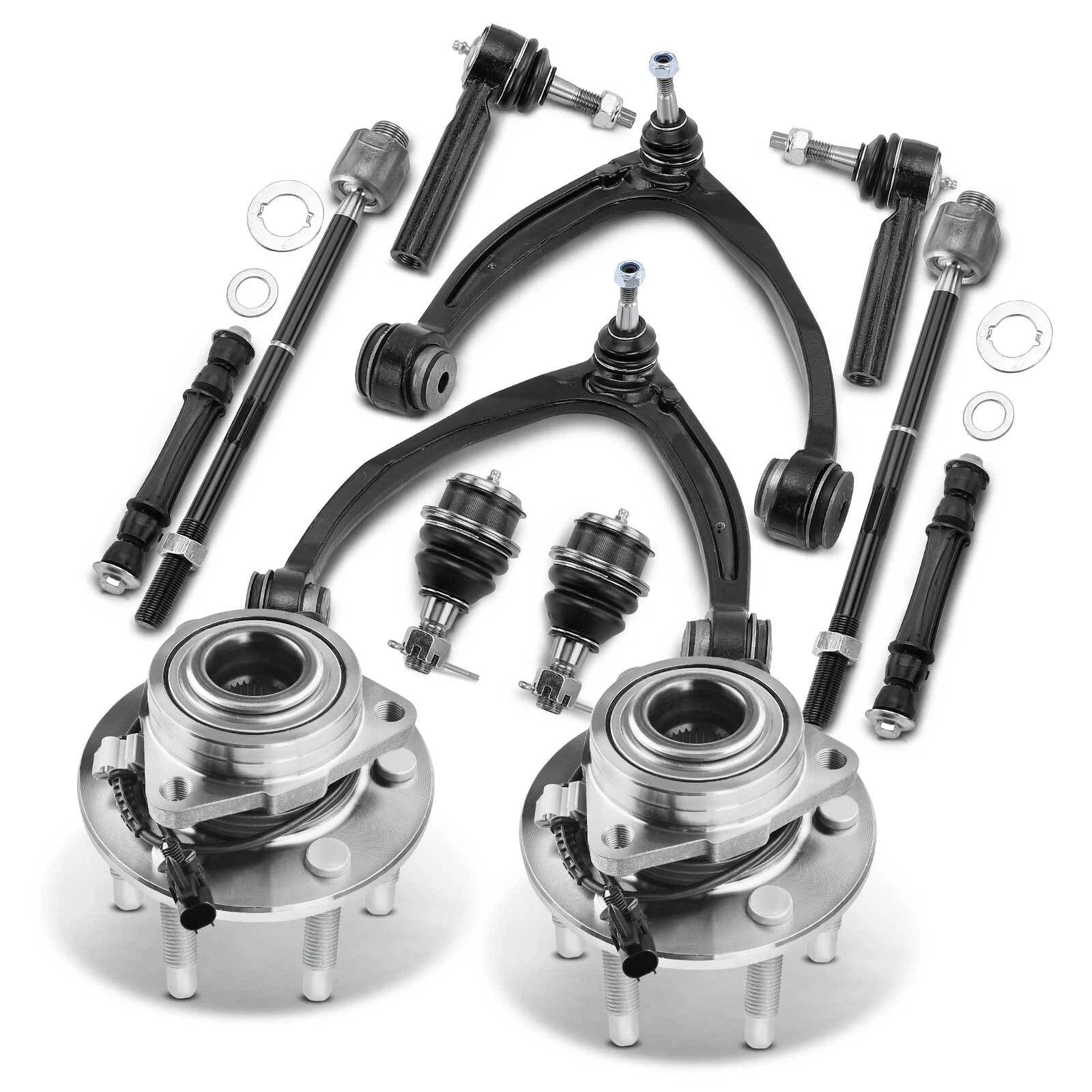 12x Front Control Arm with Ball Joint & Wheel Hub Bearing for Silverado