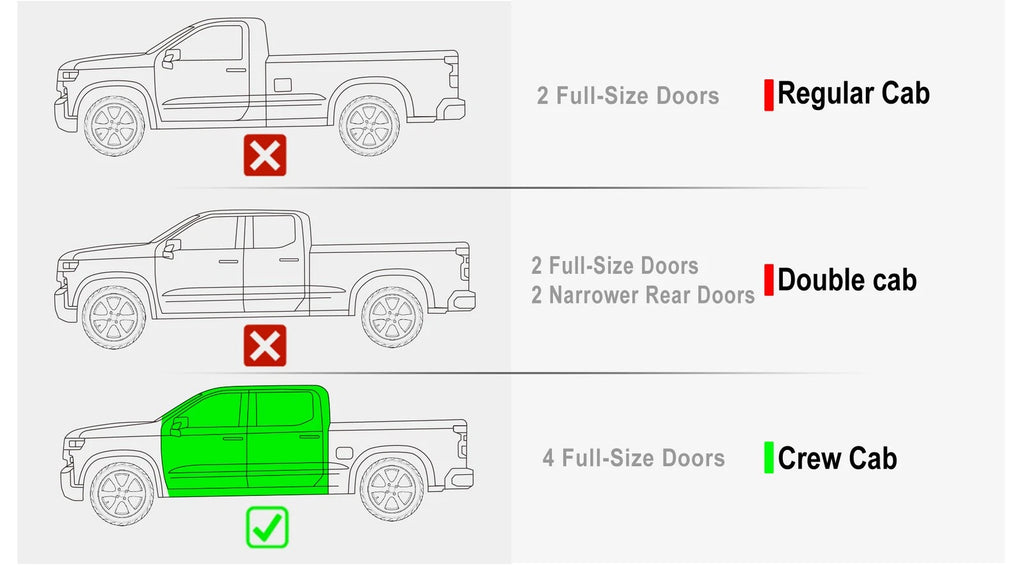 Drop Down Boards for Chevy Silverado GMC Sierra Crew Cab (2019-2026)