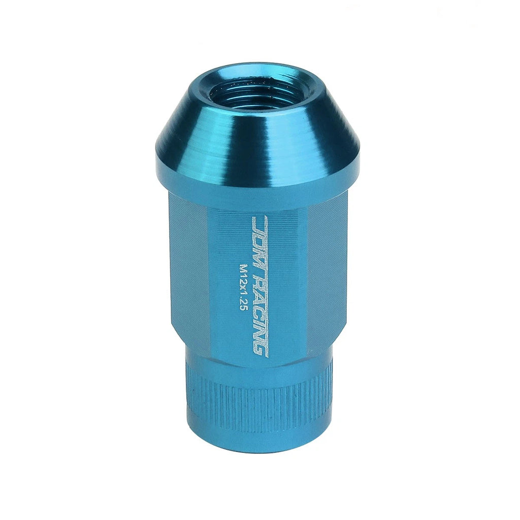 Set of 4 Open End M12x1.25 44mm Tall Sky Blue Aluminum Lug Nuts for JDM