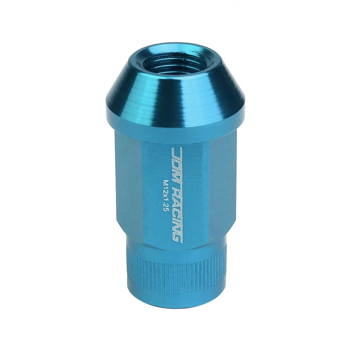 Set of 4 Open End M12x1.25 44mm Tall Sky Blue Aluminum Lug Nuts for JDM