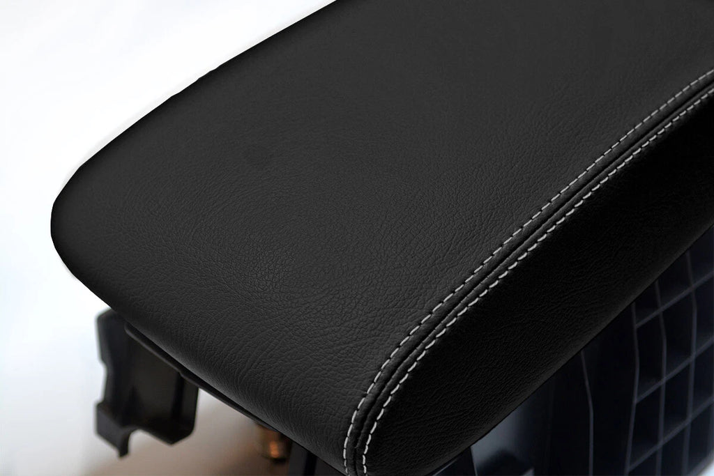 Leather Console Lid Armrest Cover for Subaru Tribeca (2006–2014) Gray Stitch