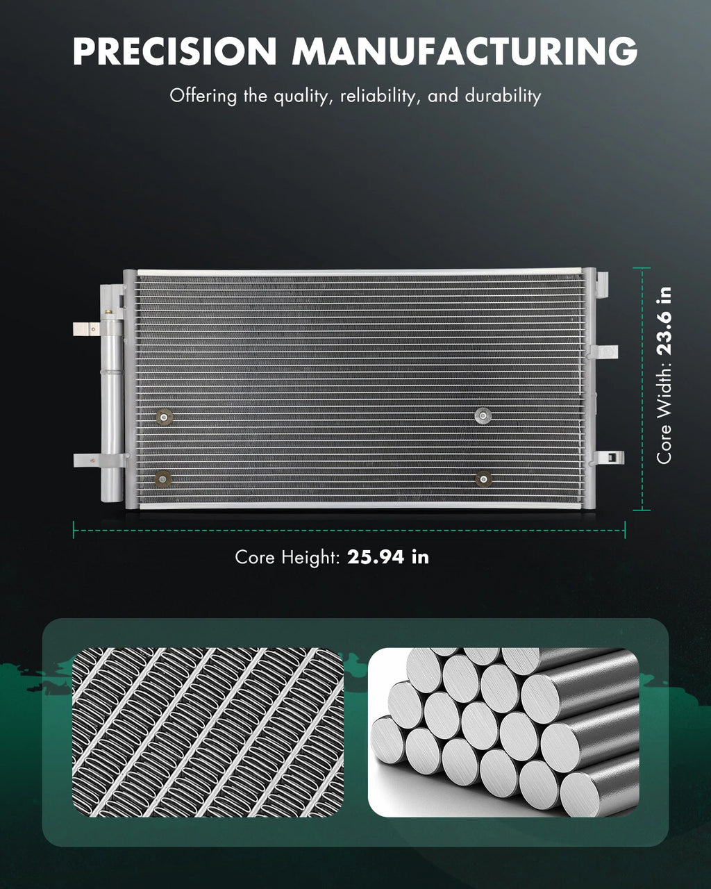Aluminum AC Condenser for Audi A4 A5 Q5 A6 (2009–2016) 3868