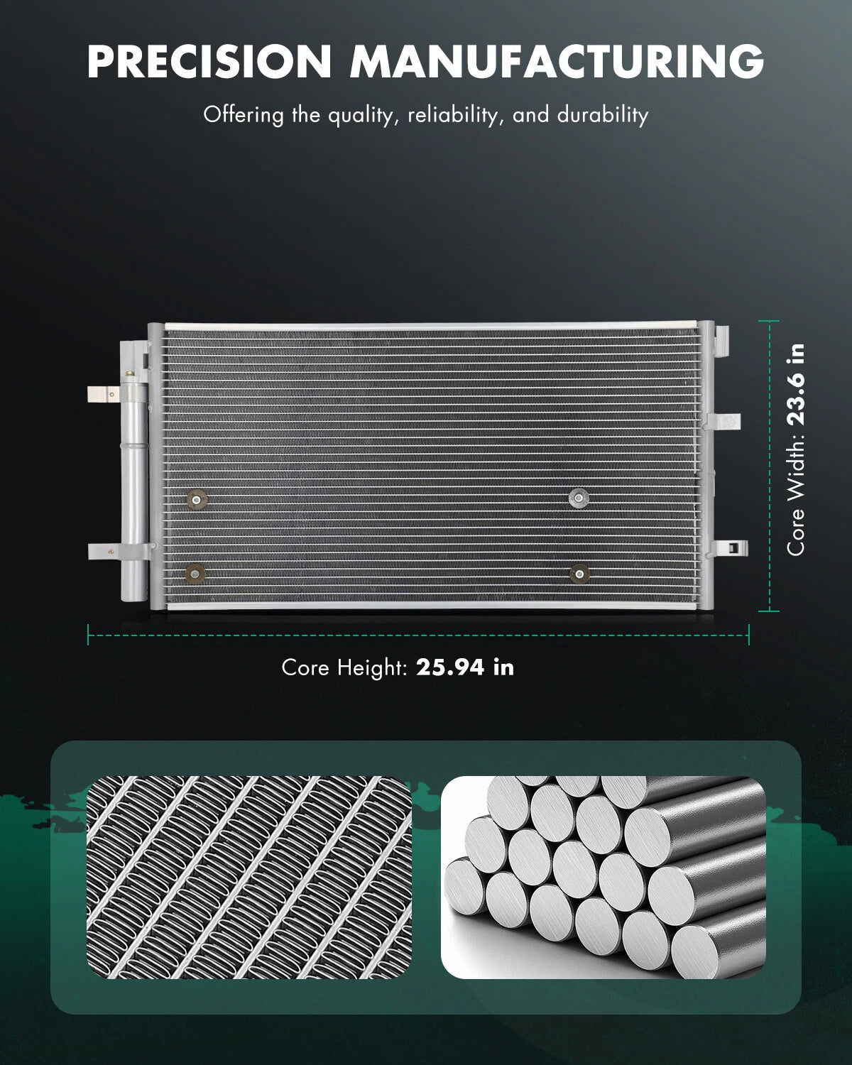 Aluminum AC Condenser for Audi A4 A5 Q5 A6 (2009–2016) 3868