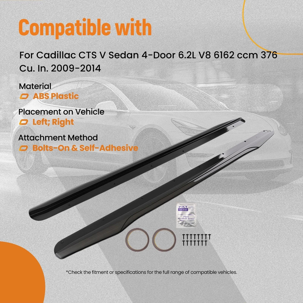 Carbon Fiber Side Skirt Extension Panel for Cadillac CTS-V (2009–2014)