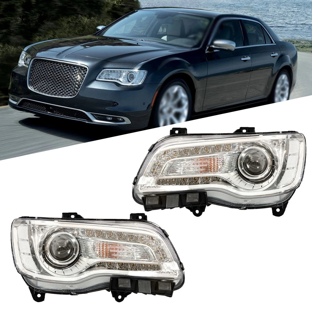 Set of 2 Halogen Headlights for Chrysler 300 (2018–2023)