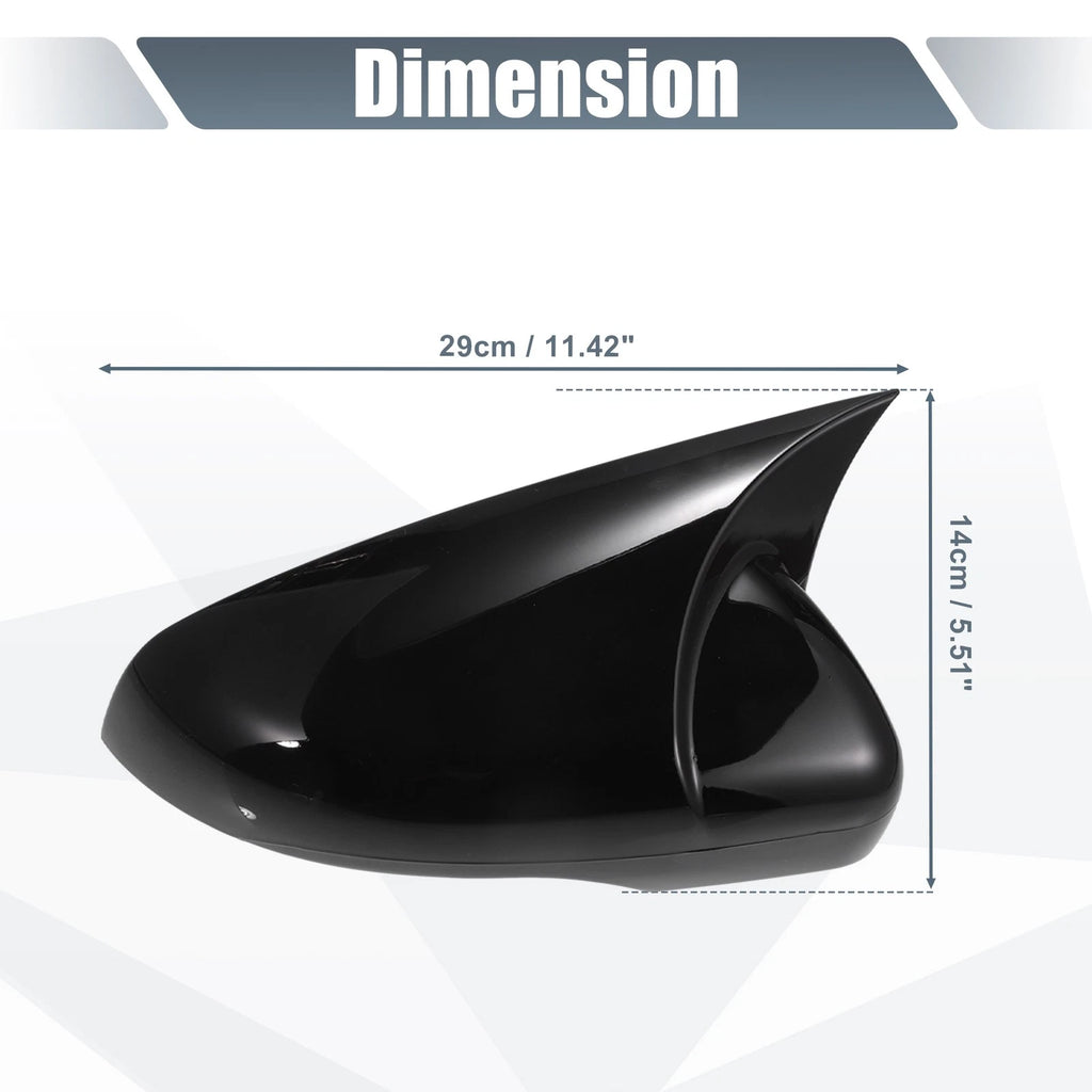 Pair Rearview Mirror Cover Overlay Gloss Black for Volkswagen Golf 6 MK6 (2009–2013)