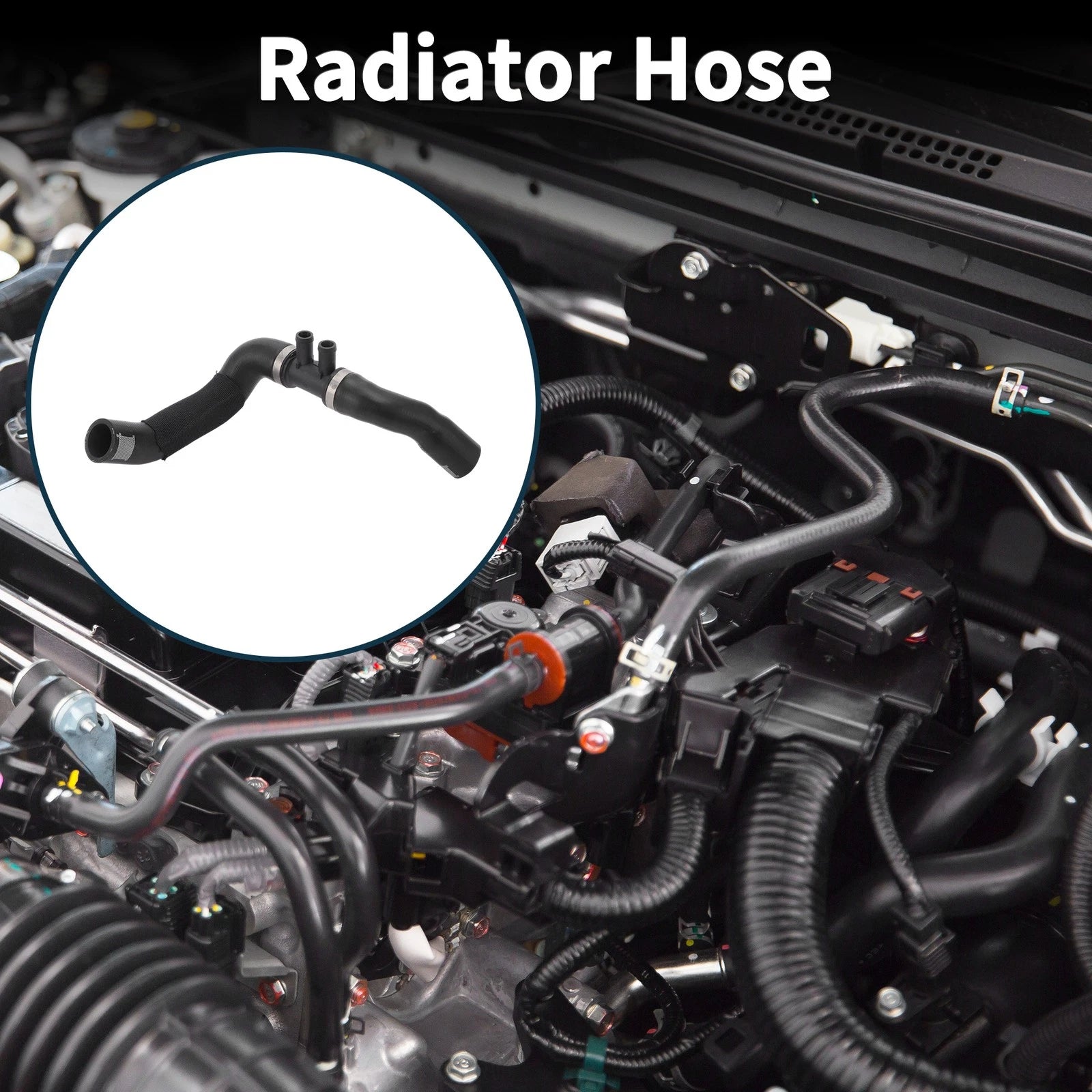 Radiator Hose for Volkswagen Golf (2009–2011) Rubber Plastic Black