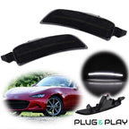 2X Smoke White LED Front Side Marker Lights for Mazda MX-5 Miata (2016–2023)