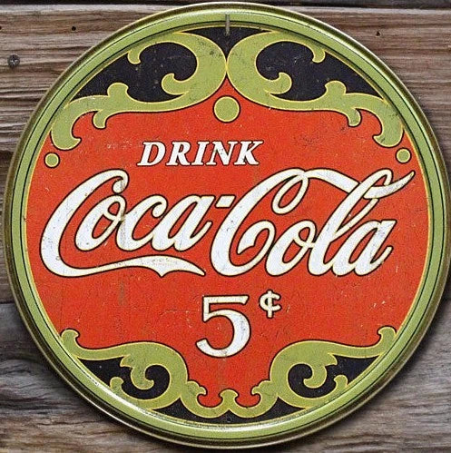 Vintage Tin Metal Sign for Coca Cola Coke Bottle (1821)