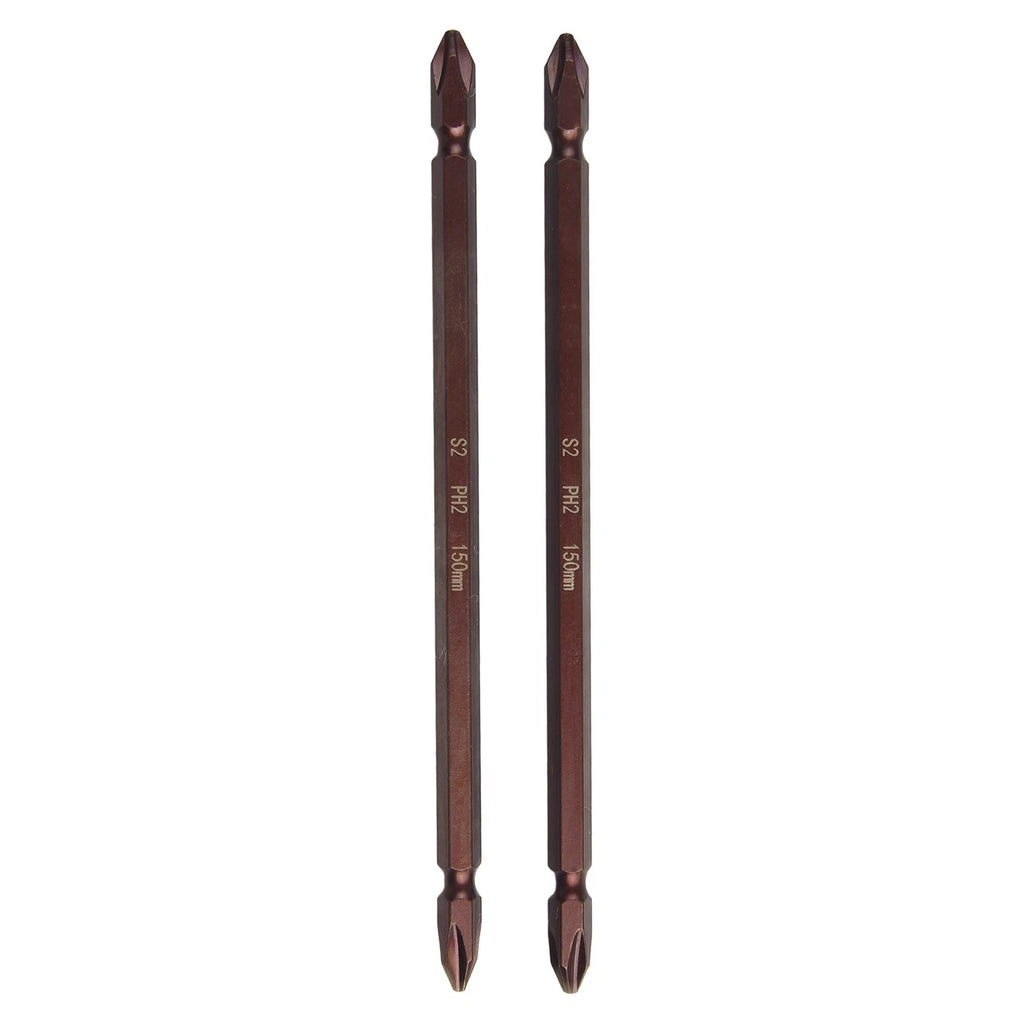 Set of 3 Screwdriver Bits 6.35mm Hex Shank 65mm 100mm 150mm Cross
