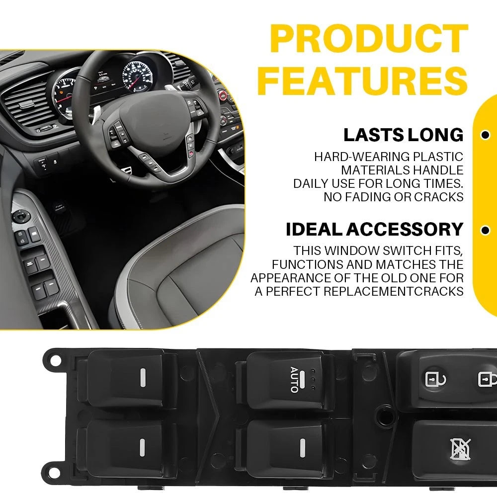 Master Power Window Switch Left for Kia Rio (2012–2015) 93570-1W155