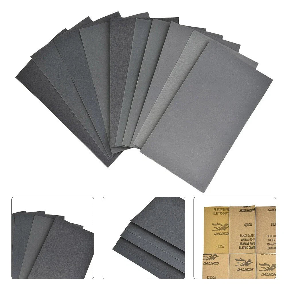 400/600/800/1000/1200/1500/2000/2500/3000 Grit Sandpaper Wet/Dry 15 Pieces