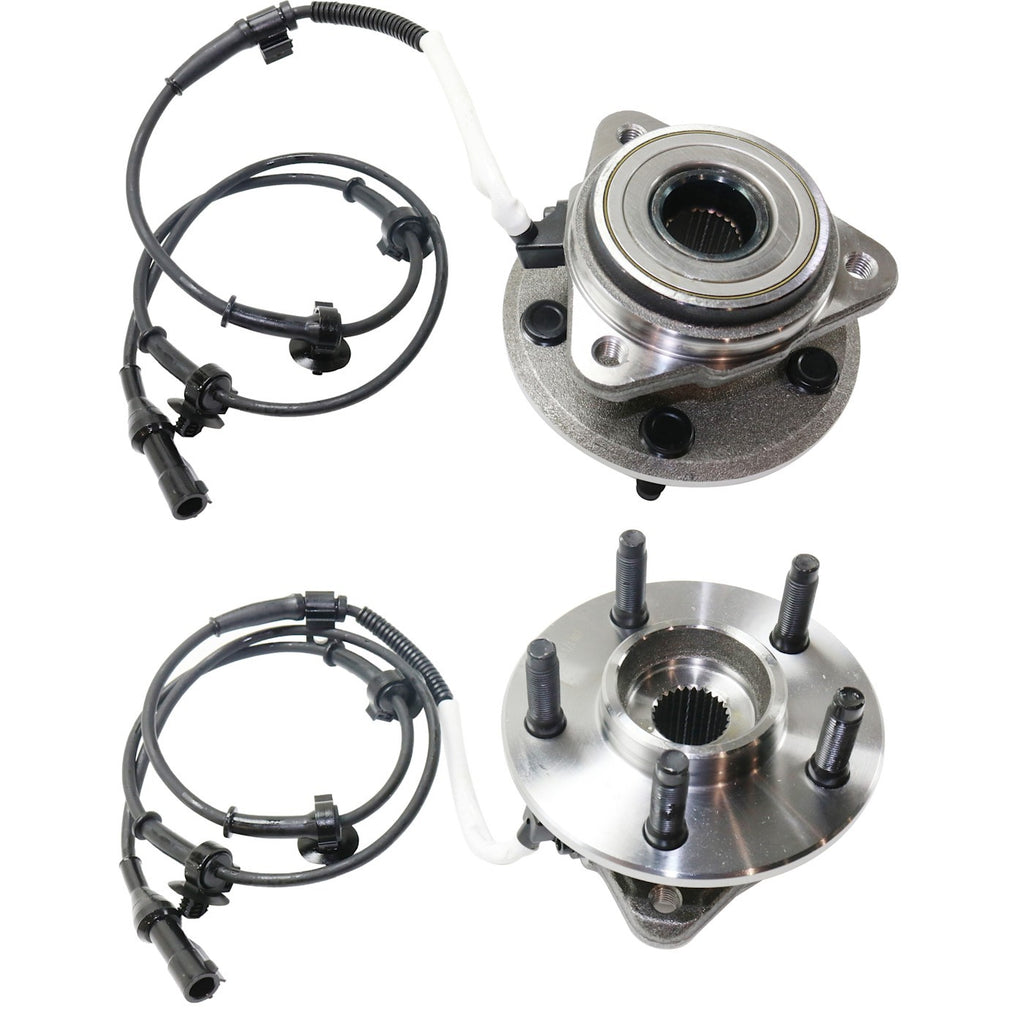 Wheel Hubs for Ford Explorer (1995–2001) Front Left Right with Bearing & Sensor 4WD