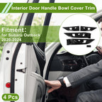 Interior Door Handle Bowl Cover Trim for Subaru Outback (2020–2024) Carbon Fiber Black