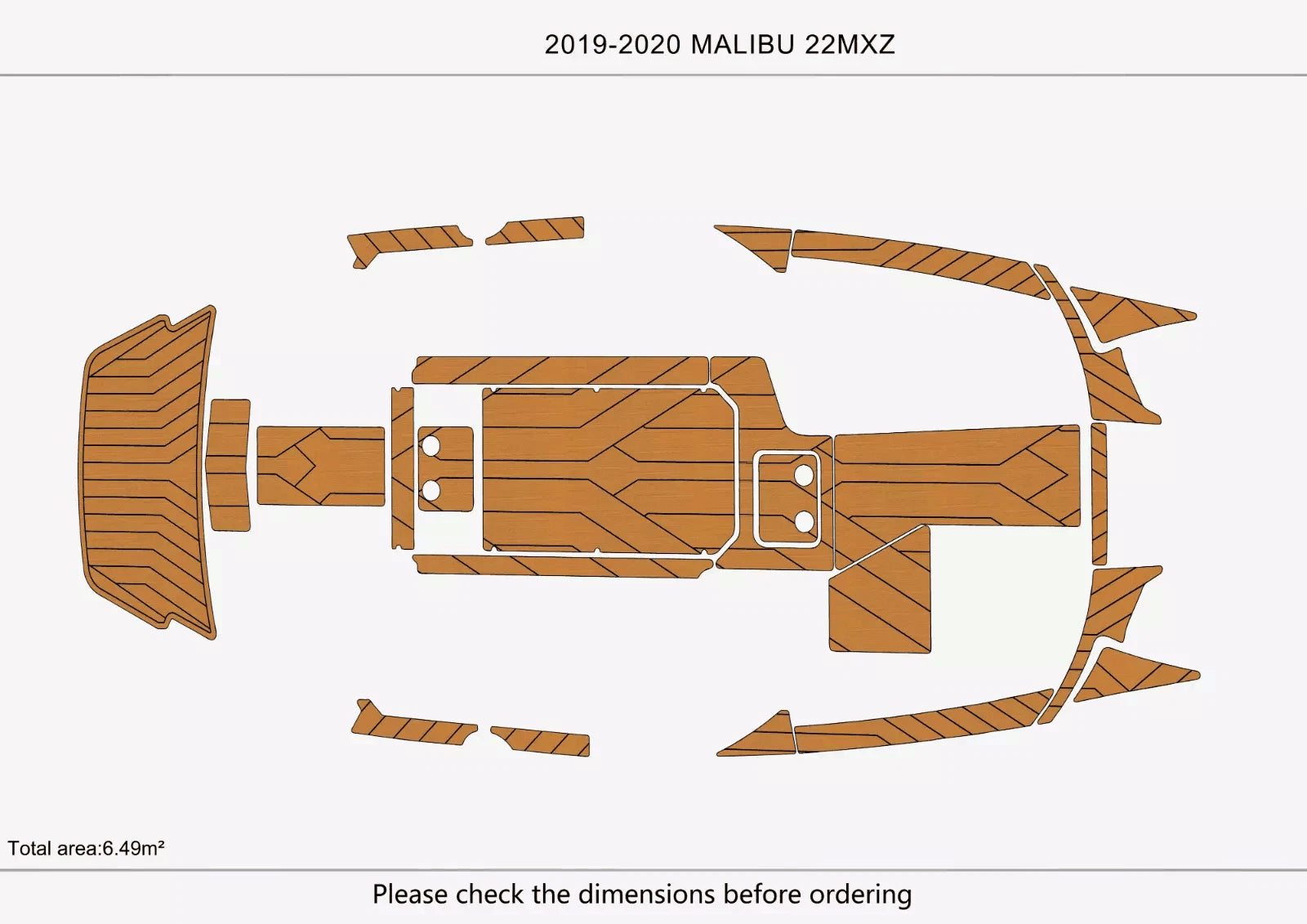 EVA Faux Teak Flooring Pads for Malibu 22 MXZ (2019)