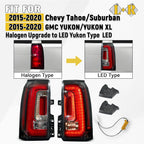 LED Yukon Style Tail Lights for Chevy Tahoe/Suburban (2015–2020) Pair