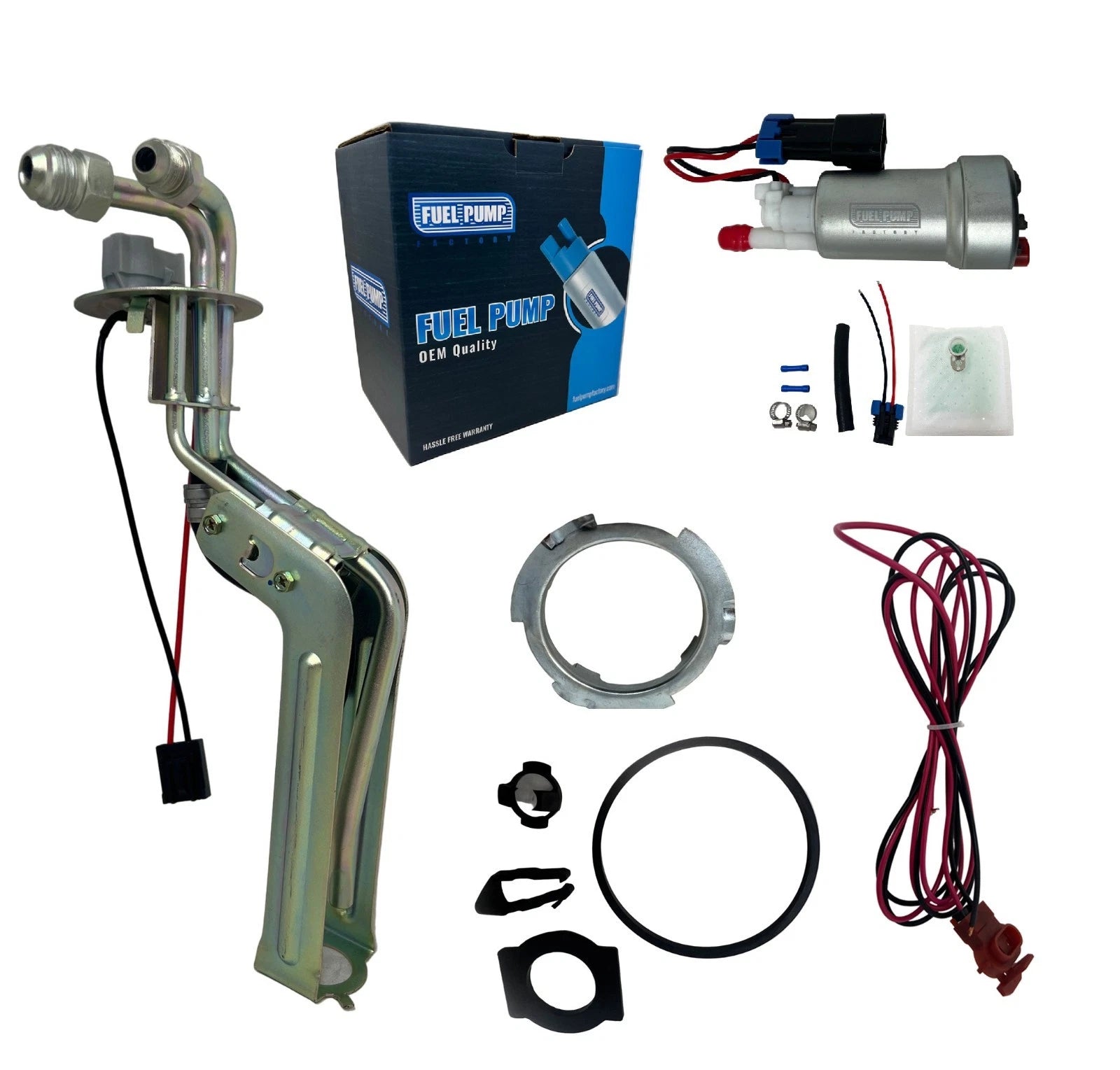 Fuel Pump Hanger w/ 450 LPH Fuel Pump 6AN-6AN Fitting for Mustang (1986–1997)