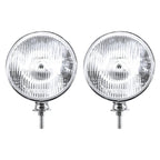7 Inch Chrome Dietz Style Headlight Pair with Flat H4 Bulb for 12V (—)