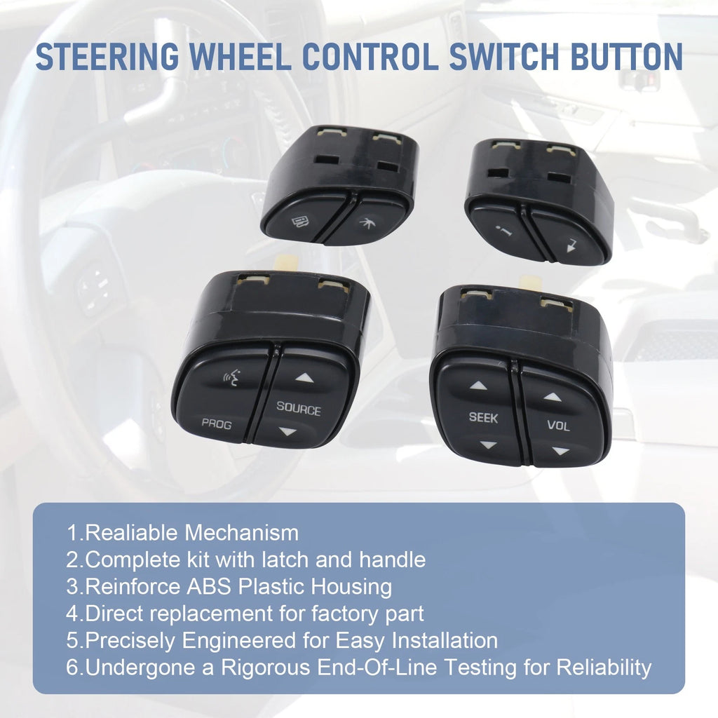 Set of 4 Steering Wheel Radio Volume Control Switches for GM Trucks