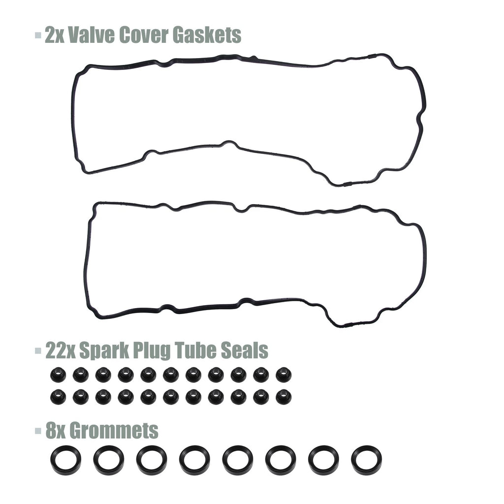 Set of 2 Engine Valve Cover Gaskets Seals for Ford Explorer (2013–2019)