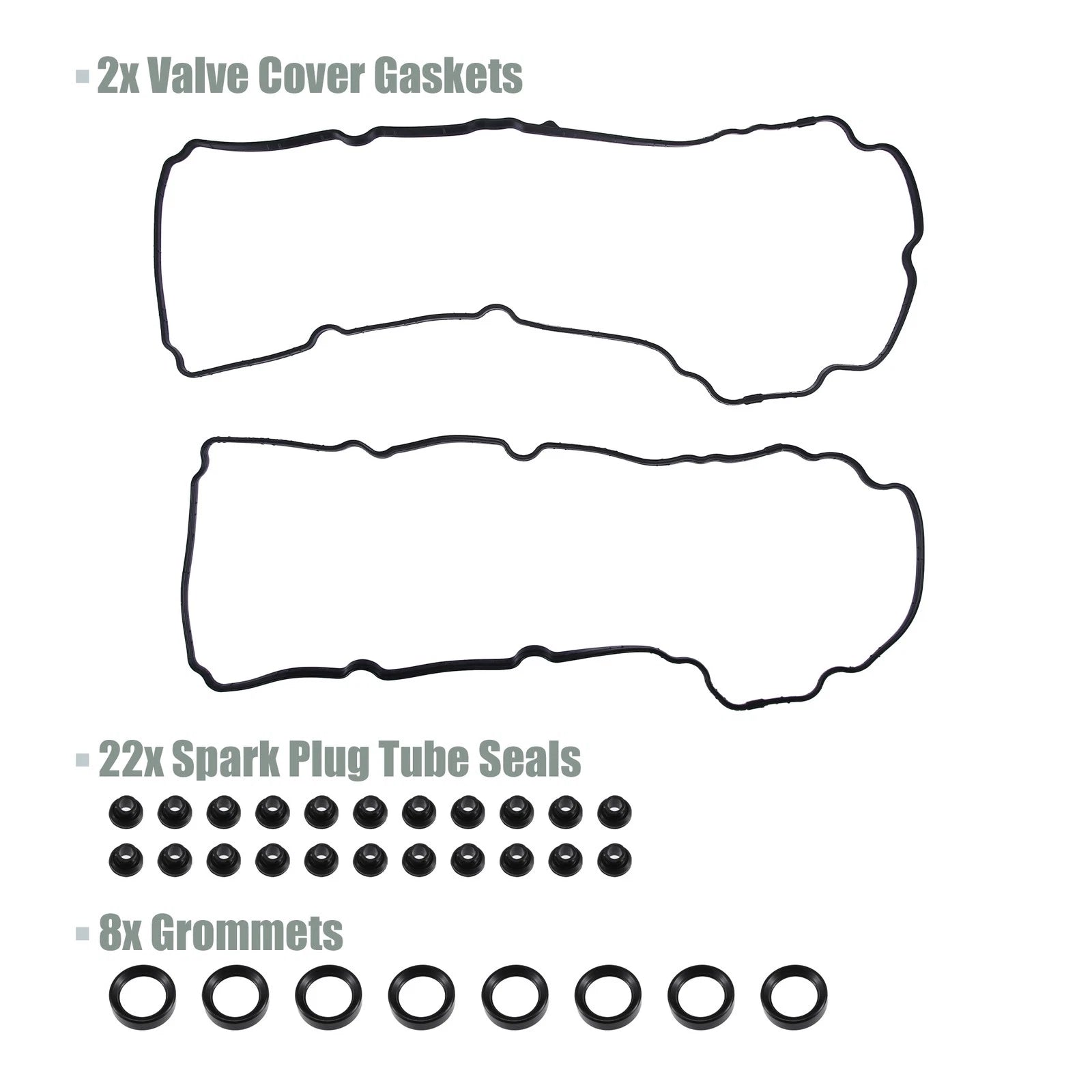 Set of 2 Engine Valve Cover Gaskets Seals for Ford Explorer (2013–2019)