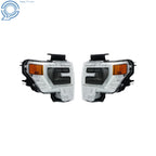 Headlight Pair for Ford F150 (2013-2014) - Projector, Electroplated, HID