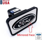 Tow Hitch Cover ABS Mirrored with Black Ford Oval Logo for 2" Receivers (Ford)