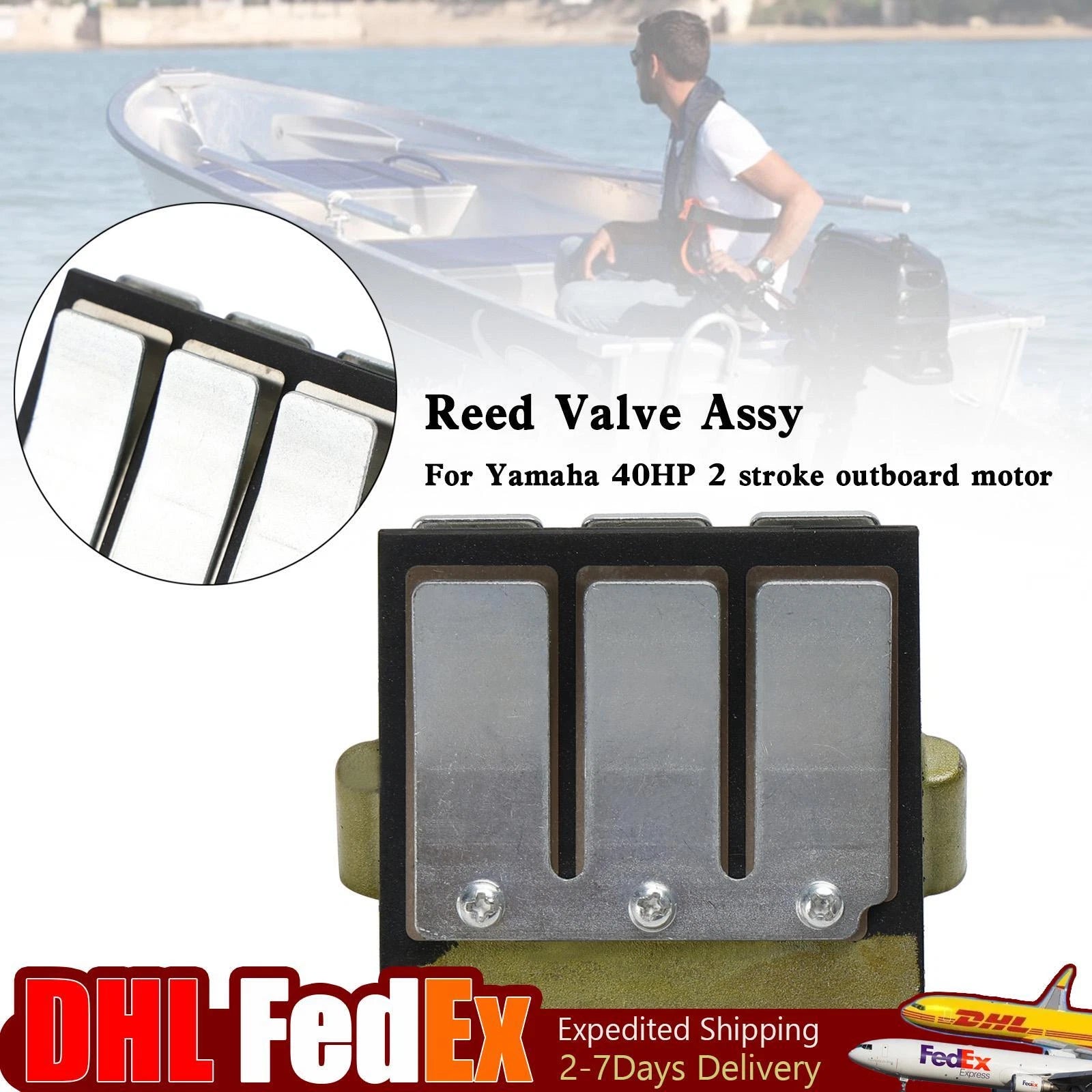 Reed Valve Assy 6F6-13610-00 for Yamaha Outboard 40HP (2-Stroke)