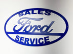 Metal Sign for Ford Sales and Service Display (24 in x 14 in) (Universal)