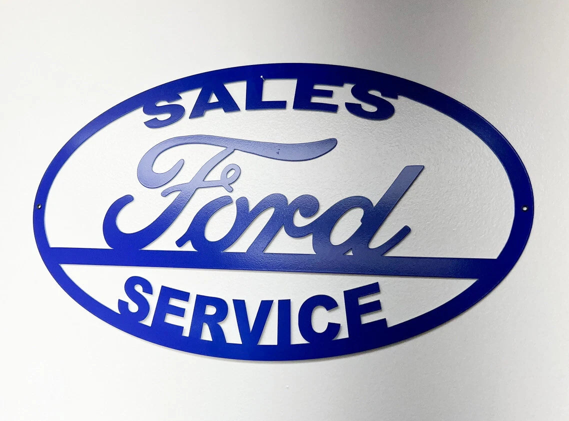 Metal Sign for Ford Sales and Service Display (24 in x 14 in) (Universal)