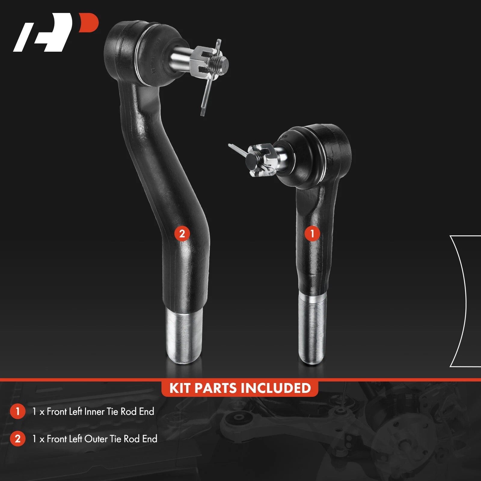 2X Outer & Inner Tie Rod Ends for Ford F-250 Super Duty (1999–2004)