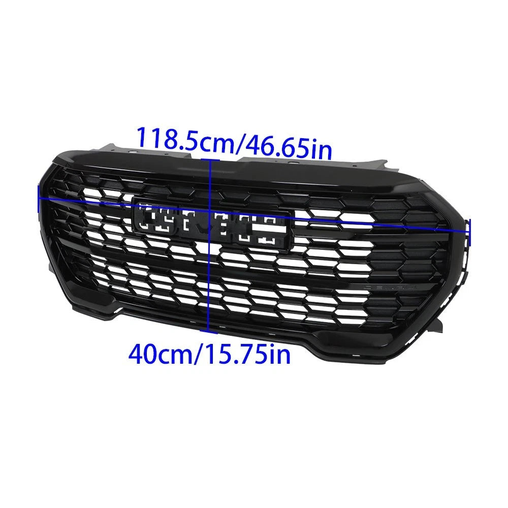 Center Grille for GMC Terrain Denali (2022–2023) Gloss Black with Camera Holes