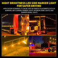 2X 17LED Purple Amber Turn Signal Lights for Heavy Truck Trailer (12V)
