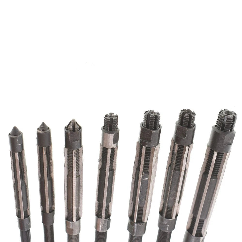 Set of 7 Adjustable Hand Reamers for Precision Drilling