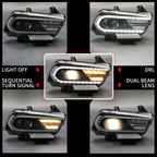 Projector Headlights for Dodge Charger (2011-2014) LED Sequential Turn