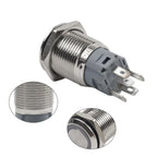 Momentary Push Button Switch 1NC/NO DC12-24V Red Ring LED 16mm