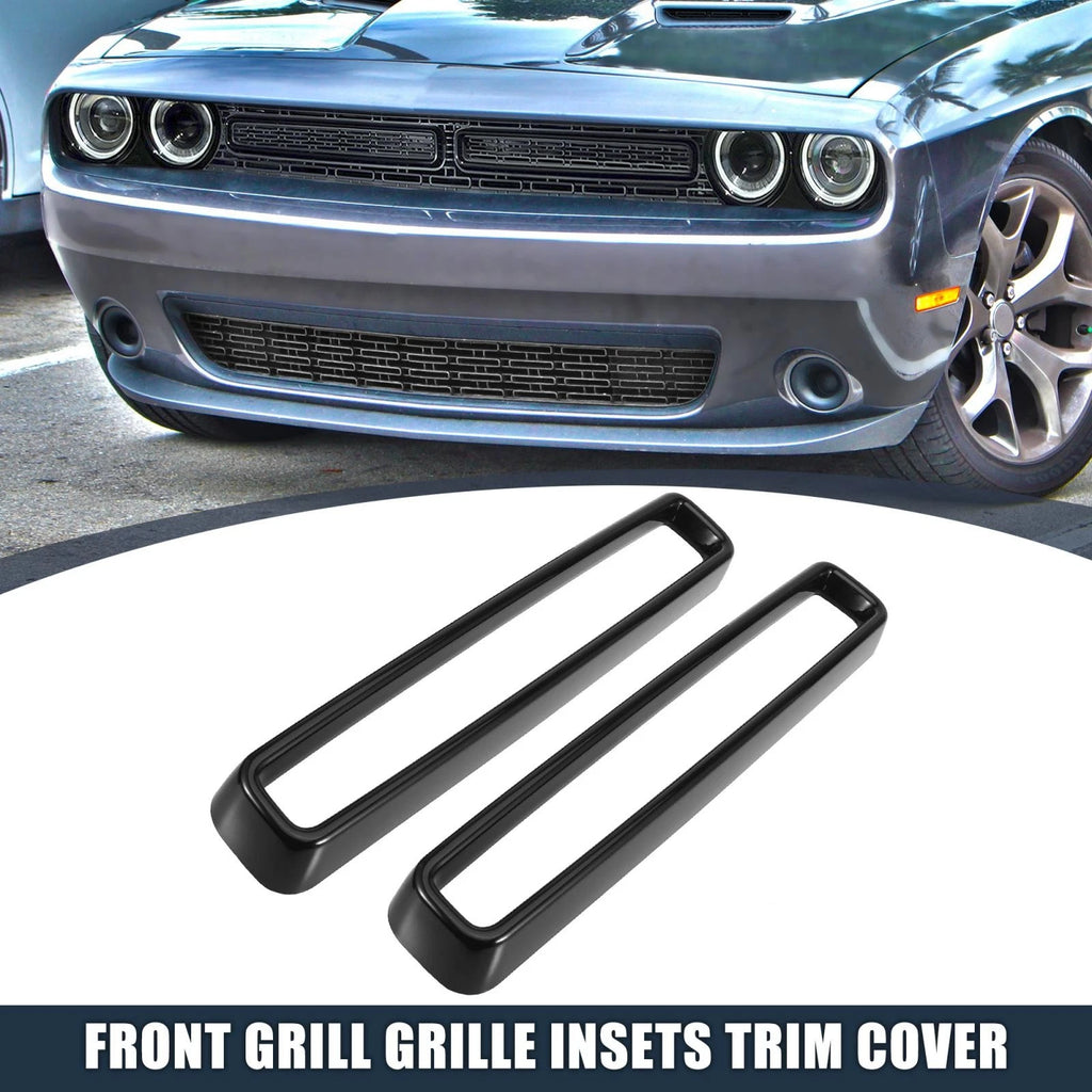 Set of 4 Black Front Grille Inserts for Dodge Challenger (2015–2020)