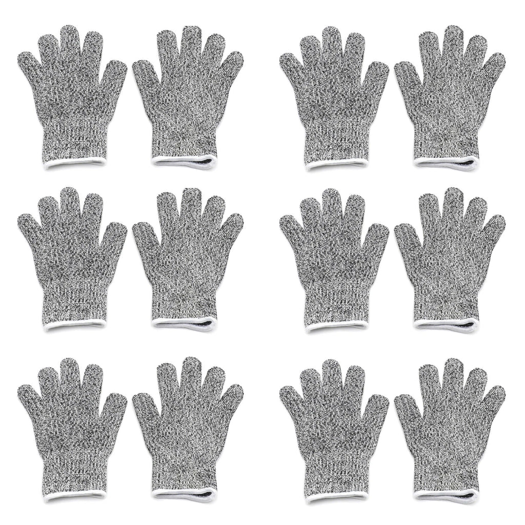 6 Pair Cut Resistant Gloves for Kids (8-12 Years) Level 5 Protection