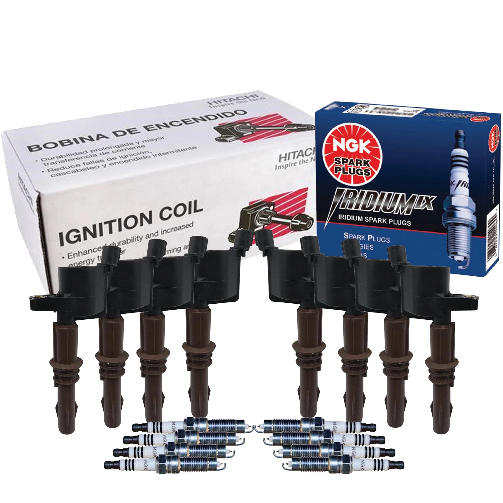 Set of 8 Ignition Coils & NGK Iridium IX Spark Plugs for Ford Lincoln Mercury