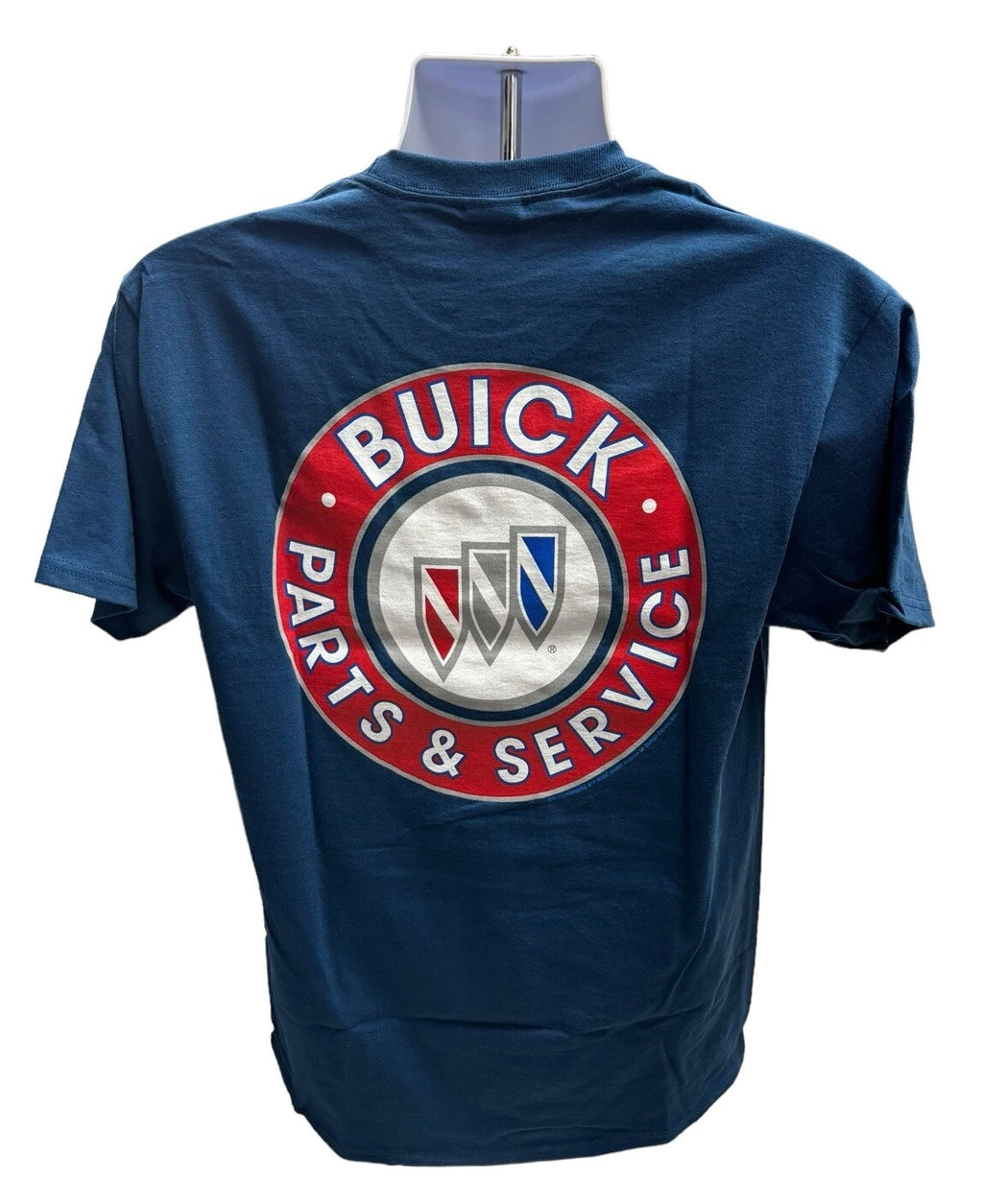 Licensed Neptune Blue T-Shirt for Buick Parts and Service (Unspecified Years)