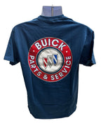 Licensed Neptune Blue T-Shirt for Buick Parts and Service (Unspecified Years)