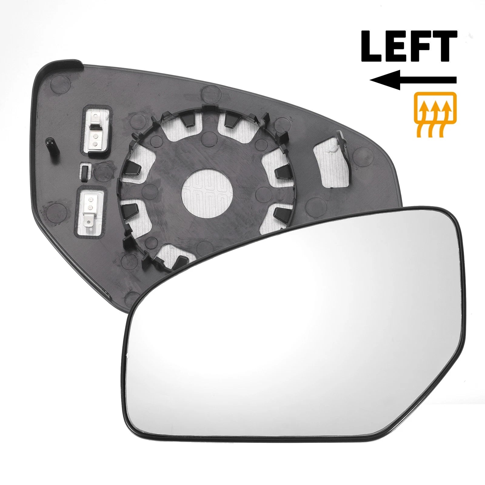 Left Side Heated White Mirror Glass for Honda Civic (2012–2017)