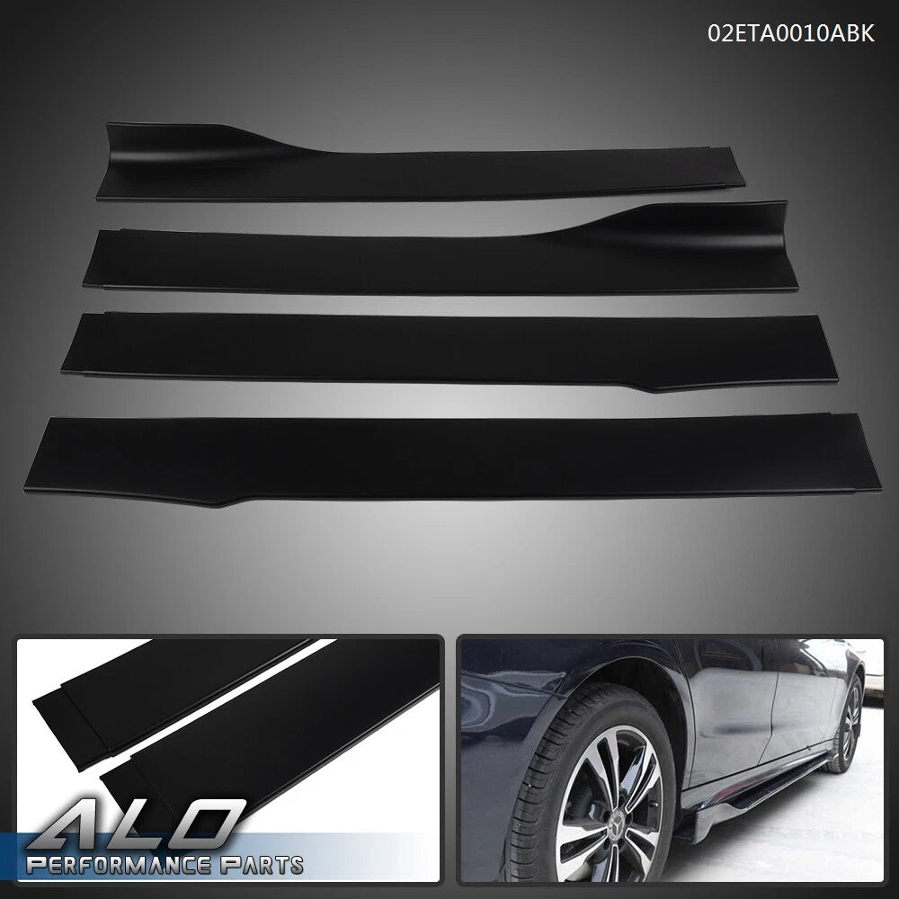 Set of 4 Universal Car Side Skirt Extensions for Most Vehicles