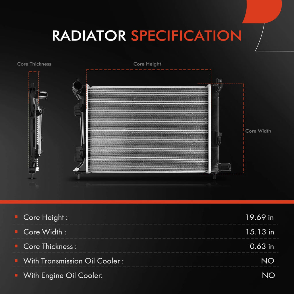 Radiator for Kia Rio Hyundai Accent Veloster (2012–2017)