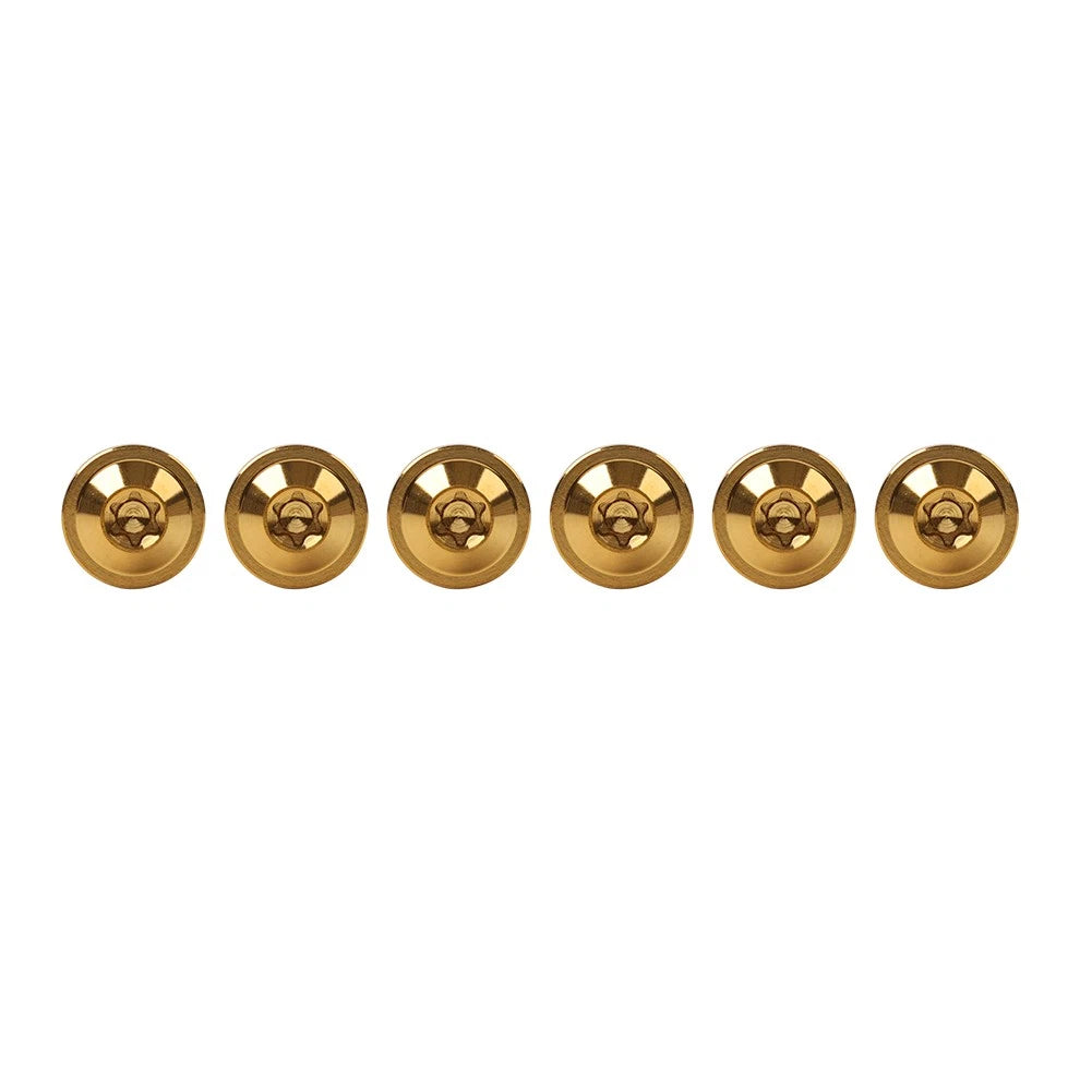 Set of 6 Titanium M5 Truss Torx Bolts M5x10mm for Bike Motor Gold