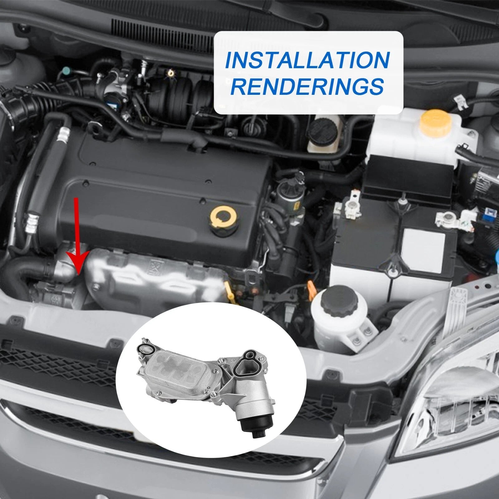 Engine Oil Cooler Filter Housing for Chevy Cruze Aveo (2011-2019)