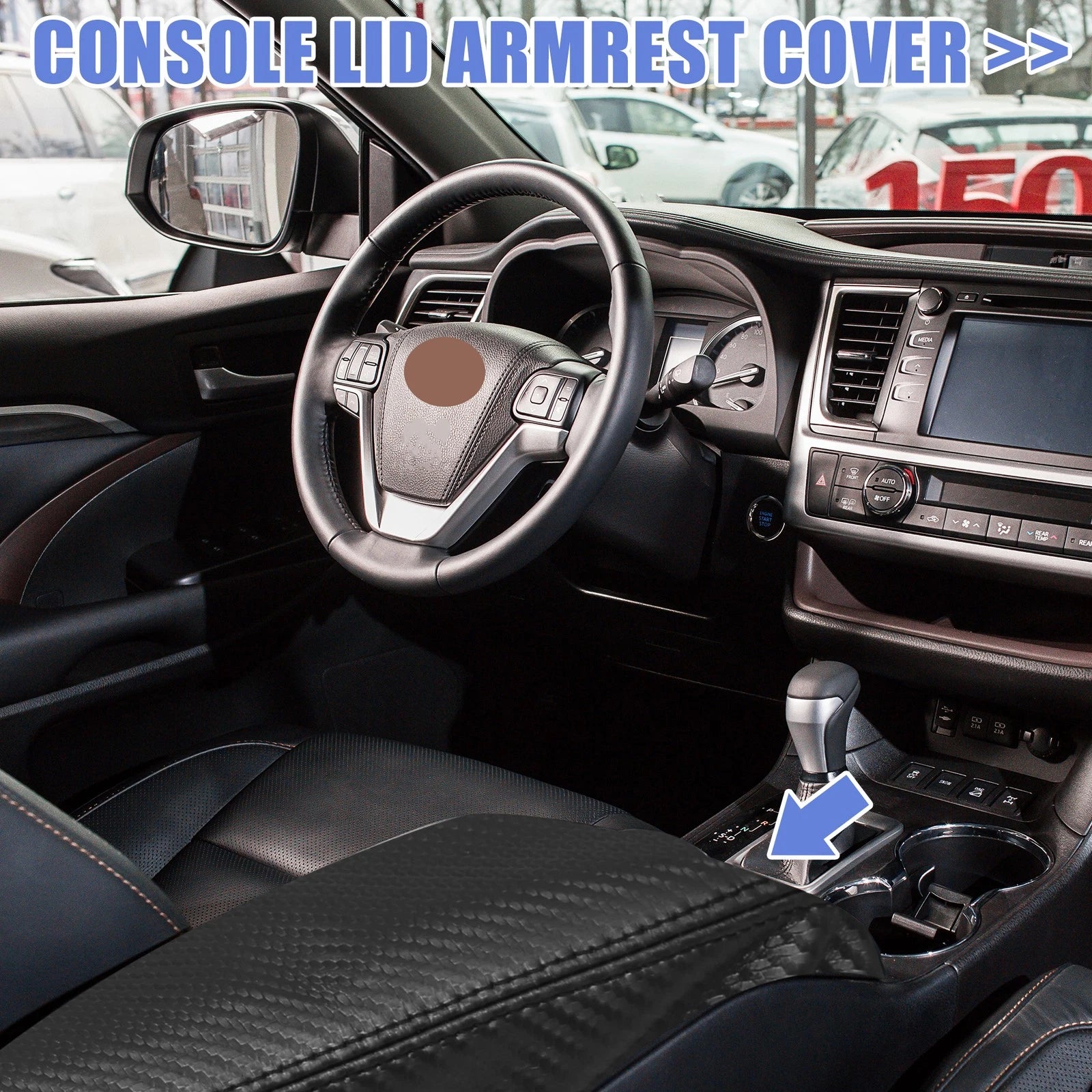 2 Pcs Armrest Lid Cover for Toyota Sienna (2021–2022) Black